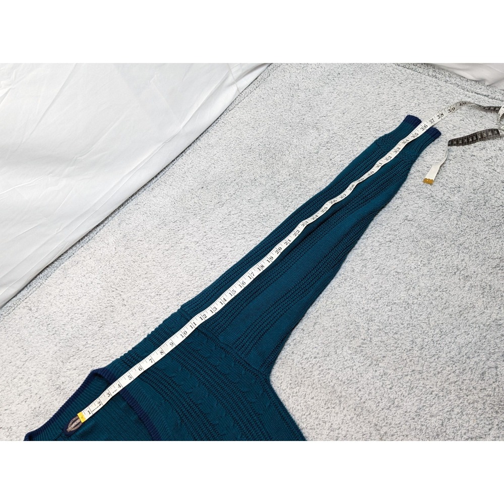 Towncraft Cardigan Sweater Knit Teal‎ Blue MT Tall 38–40 Grandpa Core Y2K Soft - Picture 8 of 12